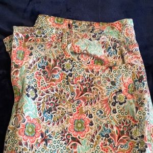 Crown and Ivy Floral Denim Pants size 14